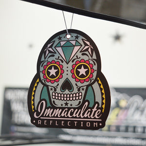 Sugar Skull - Hanging Air Freshener - Immaculate Reflection Car Care